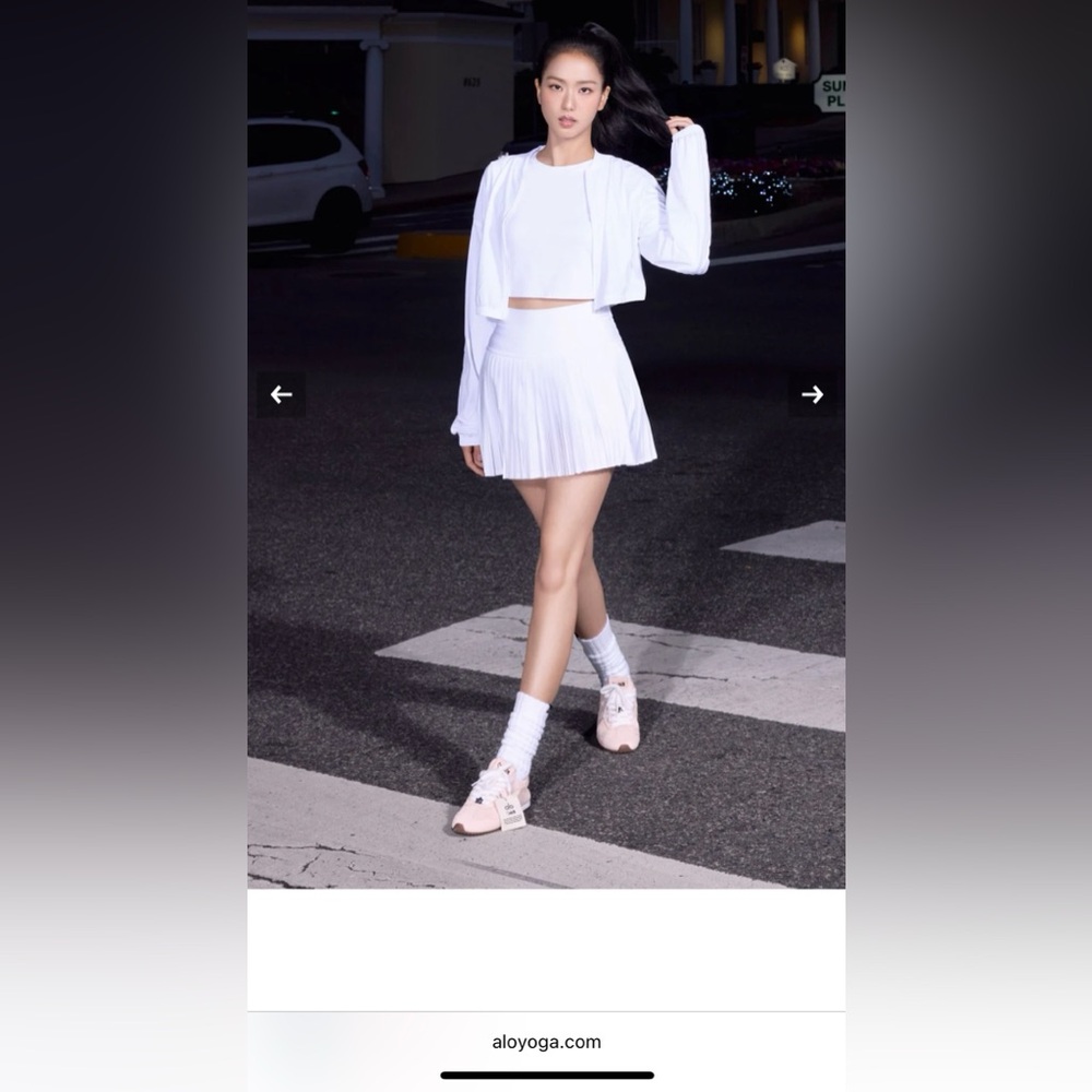 ALO Yoga Grand Slam Tennis Skirt in White